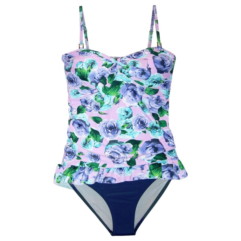 NWT Marina West  Ruffle Tankini Swimsuit Set M L XL XXL 6 8 10 12 14